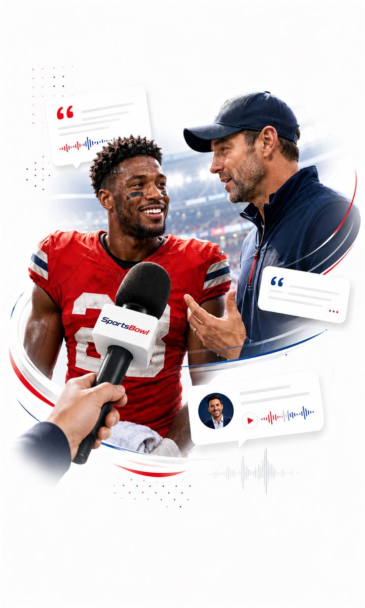 Sideline interview with a player and coach